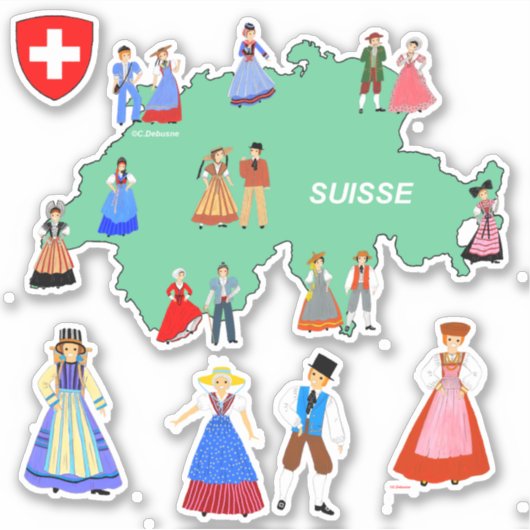 Schweizer Traditionen Aufkleber (Vorderseite)