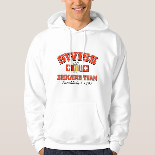 Schweizer trinkendes Team Hoodie (Vorderseite)