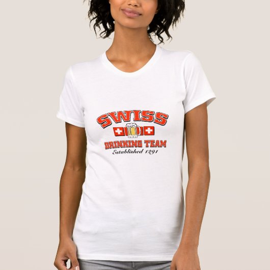 Schweizer trinkendes Team T-Shirt (Vorderseite)