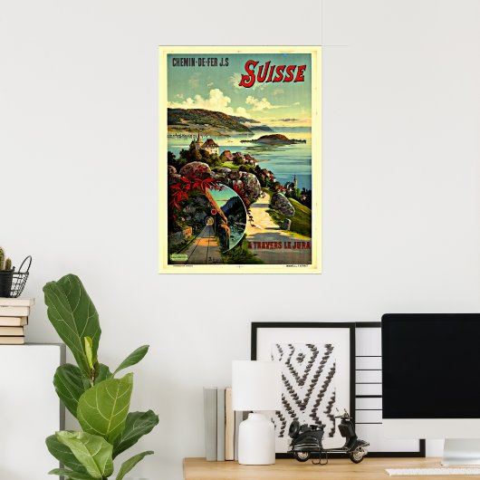 Schweizer Vintage-Reiseplakat Poster (Heimbüro)