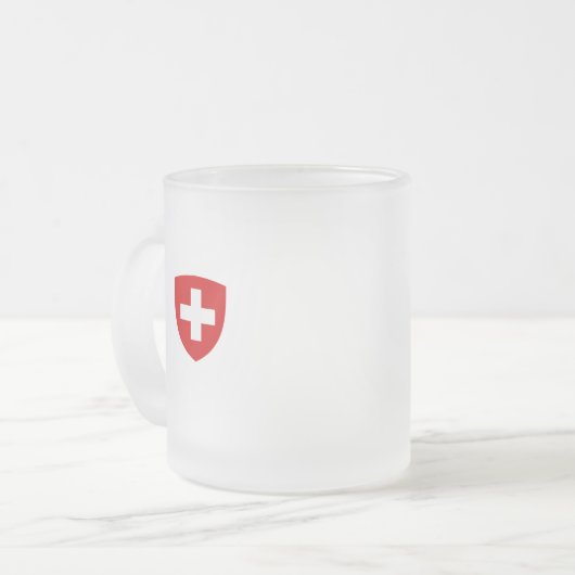 Schweizer Wappen - die Schweiz-Andenken Mattglastasse (Vorderseite Links)