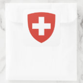 Schweizer Wappen, Flagge der Schweiz Quadratischer Aufkleber (Tasche)