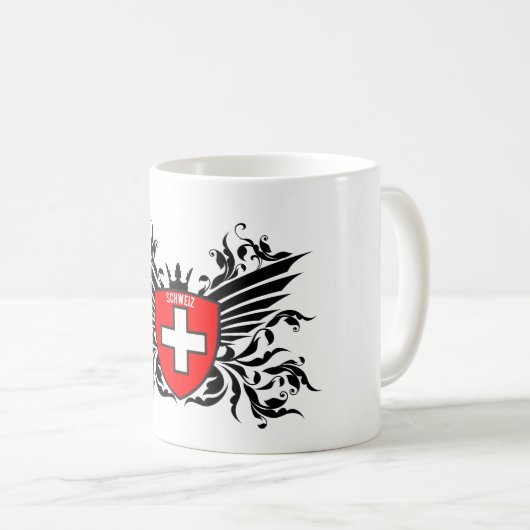 Schweizer Wappen mit Flügel Kaffeetasse (VorderseiteRechts)