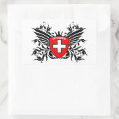 Schweizer Wappen mit Flügel Rechteckiger Aufkleber (Tasche)