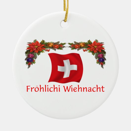 Schweizer Weihnachten Keramik Ornament (Vorne)