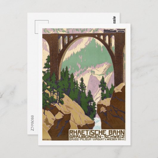 Schweizerische Eisenbahn, Reisen, Vintag Postkarte (Vorne/Hinten)