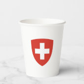 Schweizerische Fahnenwappen Pappbecher (Rückseite)