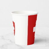 Schweizerische Fahnenwappen Pappbecher (Rechts)