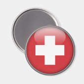 Schweizerische Flagge - Flagge der Schweiz Magnet (Vorderseite/Rückseite)