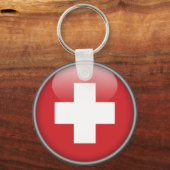 Schweizerische Flagge - Flagge der Schweiz Schlüsselanhänger (Vorderseite)