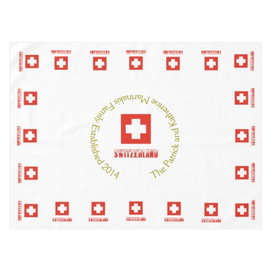 Schweizerische Flagge Personalisiert Tischdecke (Vorderseite (Horizontal))