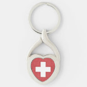 Schweizerische Flagge - Schlüsselanhänger aus verd (Vorderseite)