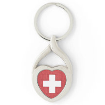 Schweizerische Flagge - Schlüsselanhänger aus verd