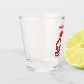 Schweizerische Flagge und Fußballball - Rote Perso Schnapsglas (Links)