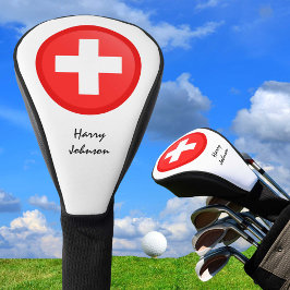 Schweizerische Flagge und Mit Monogramm Golfklubs  Golf Headcover
