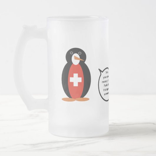 Schweizerische Flagge Vortrag Frau Penguin Persona Mattglas Bierglas (Links)