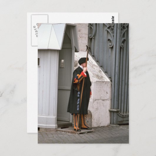 Schweizerische Garde in Uniform, von Michelangelo  Postkarte (Vorne/Hinten)
