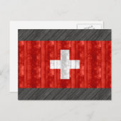 Schweizerische Holzflagge Postkarte (Vorne/Hinten)