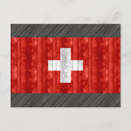 Schweizerische Holzflagge Postkarte (Vorderseite)