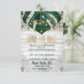 Schweizerische Käsesehne Streichellichter Lace Gol Save The Date (Stehend Vorderseite)