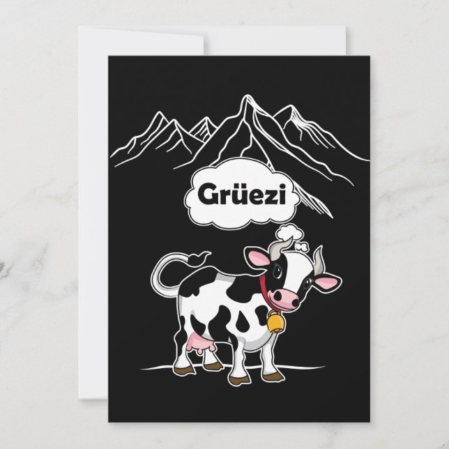 Schweizerische Kuh - Grüezi - Schweiz Reisen (Vorderseite)
