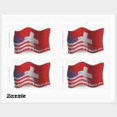 Schweizerische Wave Flag Rechteckiger Aufkleber (Blatt)