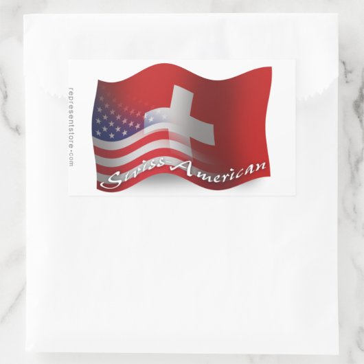 Schweizerische Wave Flag Rechteckiger Aufkleber (Tasche)
