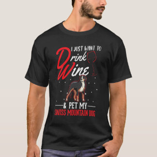 Schweizerischer Hund und Wein T-Shirt