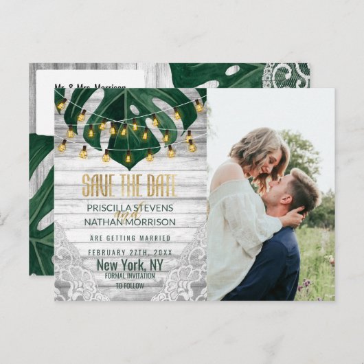 Schweizerischer Käse Leaf String Light Lace Gold R Postkarte (Vorne/Hinten)