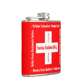 Schweizerischer Nationalfeiertag in vier Sprachen Flachmann (Rechts)