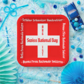 Schweizerischer Nationalfeiertag in vier Sprachen Pappteller (Party)