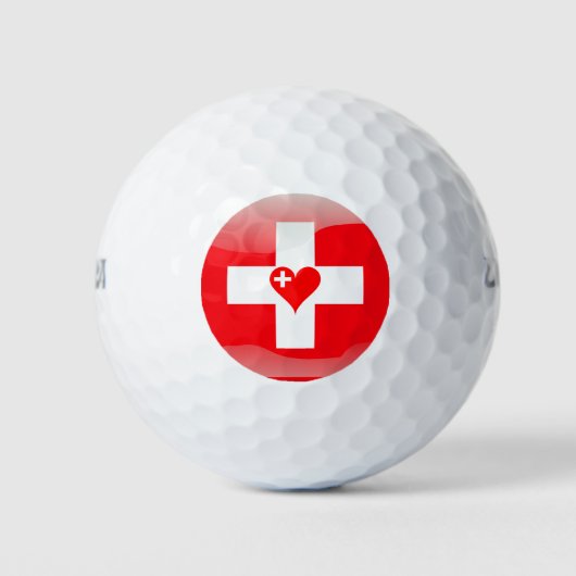 Schweizerisches Herz Golfball (Vorderseite)