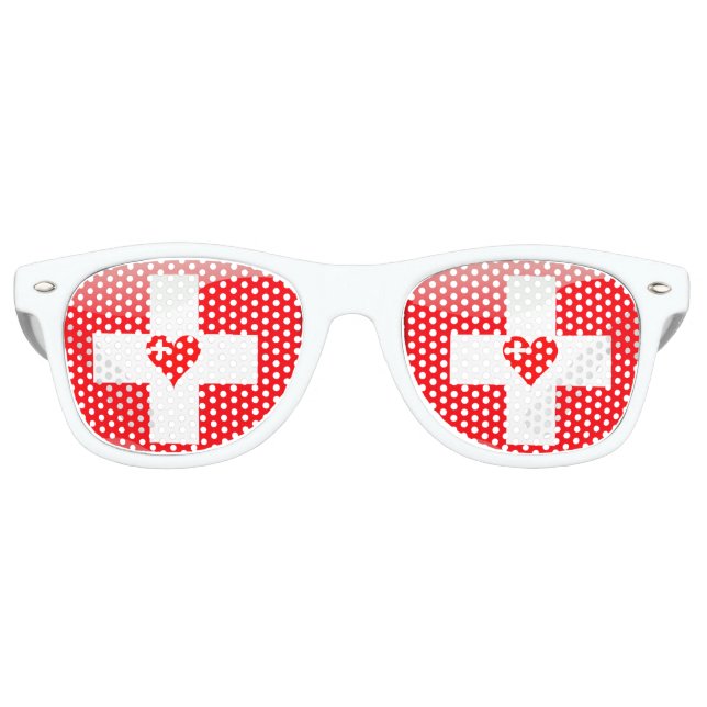 Schweizerisches Herz Partybrille (Vorderseite)