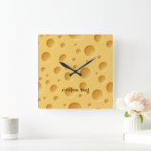Schweizerisches Käsemuster Quadratische Wanduhr (Zuhause)