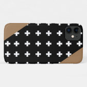 Schweizerisches Kreuz - Schwarzes und Weißes Kreuz Case-Mate iPhone Hülle (Rückseite (Horizontal))