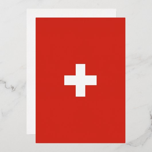 Schweizflagge Folieneinladung (Vorderseite/Rückseite)