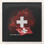 Schweizflagge Glasuntersetzer (Vorderseite)