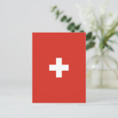 Schweizflagge Postkarte (Stehend Vorderseite)