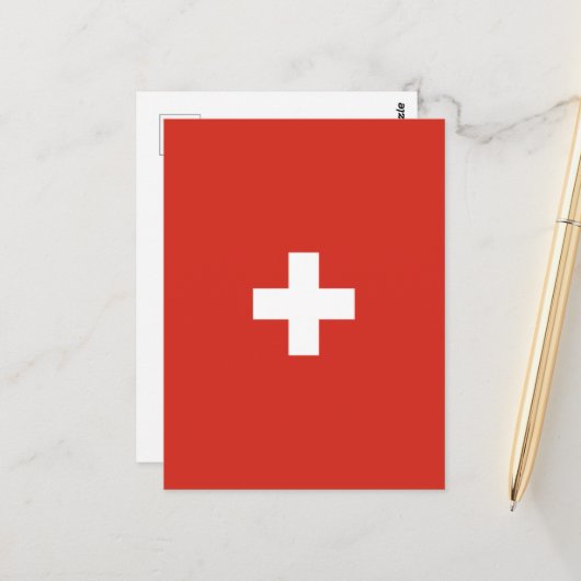 Schweizflagge Postkarte (Vorderseite/Rückseite Beispiel)