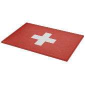 Schweizflagge Schneidebrett (Ecke)