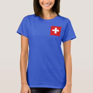 Schweizflaggen- und -karten-DK-T - Shirt