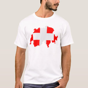 Schweizkarte und -flagge T-Shirt