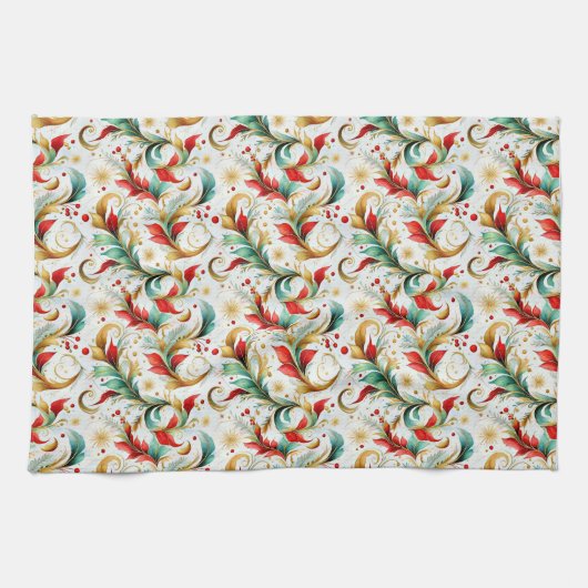 Schwelende Weihnachten Geschirrtuch (Horizontal)