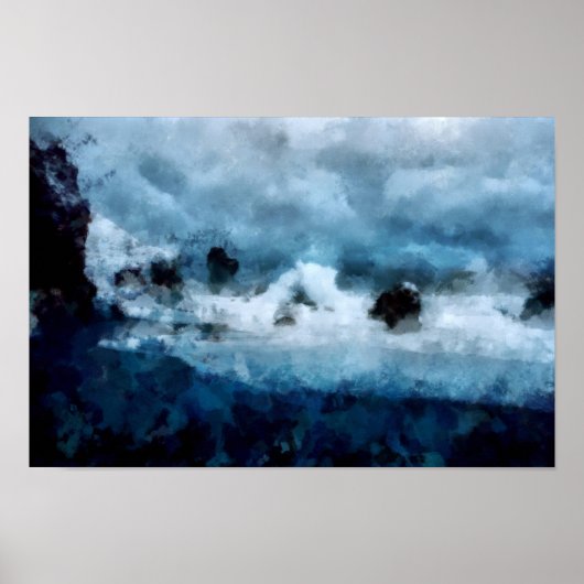 Schwelende Wellen eines rauschenden Ozeans | Lands Poster (Vorne)