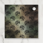 Schwelender rustikaler Vintager Drache Geschenkanhänger (Rückseite)