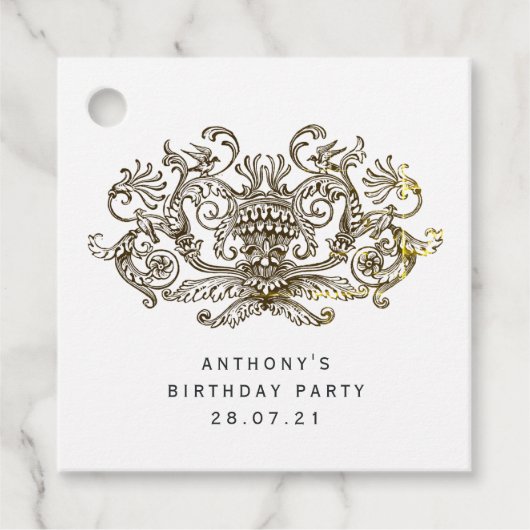 Schwelender rustikaler Vintager Drache Geschenkanhänger (Vorderseite)