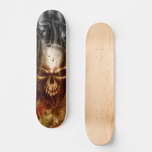 Schwelender Schädel KRW Skateboard (Vorderseite)