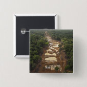 Schwemmgoldabbau. Regenwald, Guyana. Button (Vorne & Hinten)