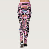 Schwenken-Karton Abstrakt in Schwarz, Rosa Leggings (Rückseite)