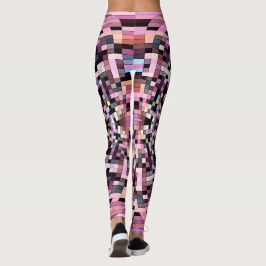 Schwenken-Karton Abstrakt in Schwarz, Rosa Leggings (Rückseite)